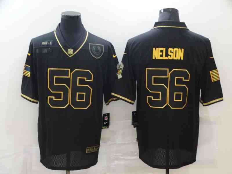 Men's Indianapolis Colts 56 Quenton Nelson Black Gold 2020 Salute To Service Stitched NFL Nike Limited Jersey