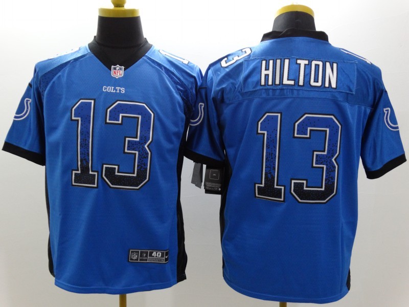 Men's  Colts 13 T Y Hilton Drift Fashion Color Rush Stitched NFL Jersey