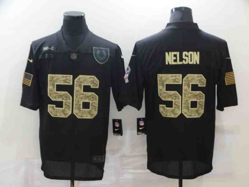 Men's Indianapolis Colts 56 Quenton Nelson Black Camo 2020 Salute To Service Stitched NFL Nike Limited Jersey