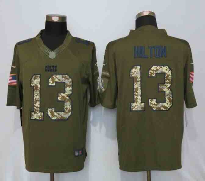 New Nike Indianapolis Colts 13 Hilton Green Salute To Service Limited Jersey