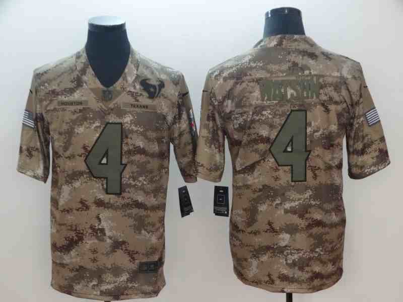 Nike Texans 4 Deshaun Watson Camo Salute To Service Limited Jersey