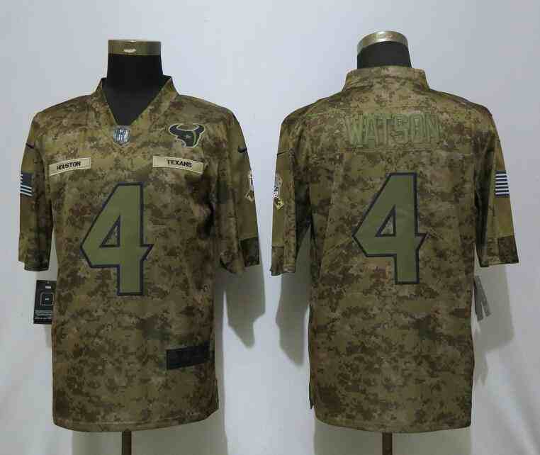 Nike Men's Houston Texans 4 Watson Nike Camo Salute to Service Limited Jersey