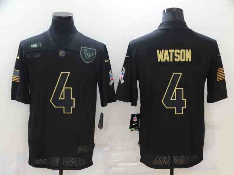 Nike Texans 4 Deshaun Watson Black 2020 Salute To Service Limited Jersey