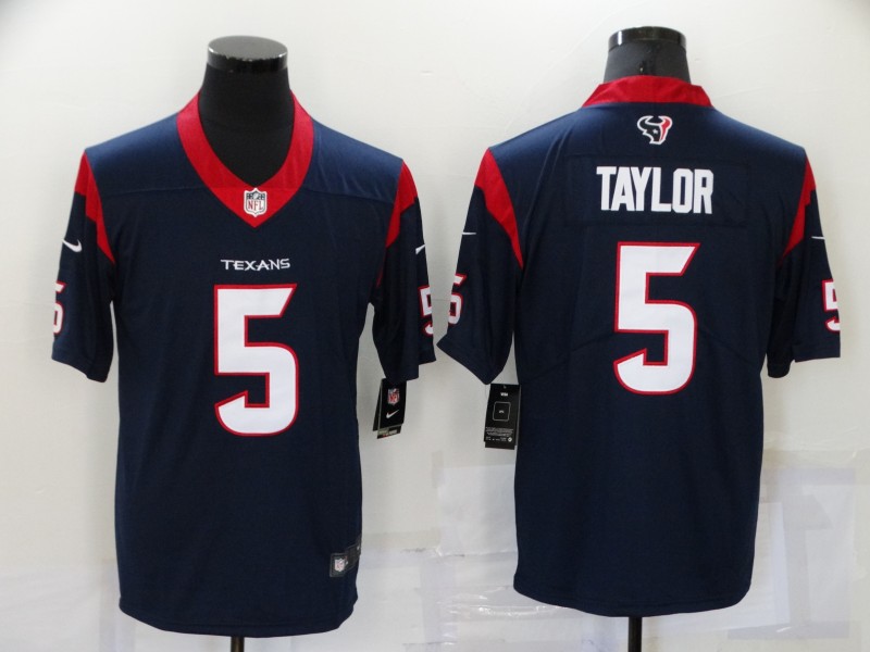 Men's Houston Texans 5 Tyrod Taylor Navy Vapor Untouchable Limited Stitched Jersey