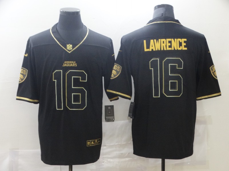 Nike Jaguars 16 Trevor Lawrence Black Gold Vapor Untouchable Limited Jersey