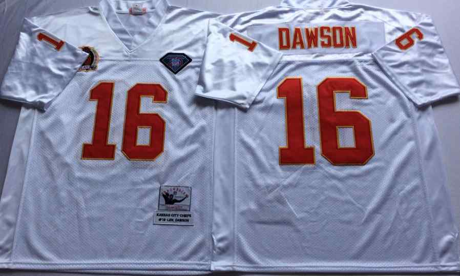 Kansas City Chiefs 16 Len Dawson 1994 Throwback White Jersey