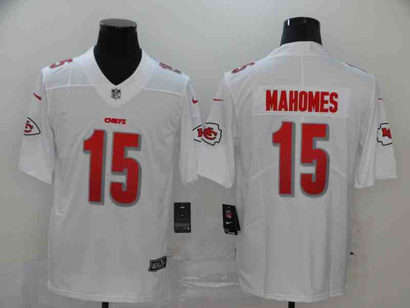 Nike Chiefs 15 Patrick Mahomes White Super Bowl LIV Vapor Limited Jersey