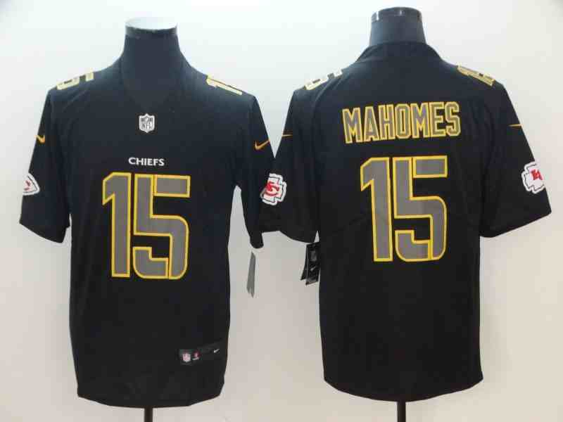 Nike Chiefs 15 Patrick Mahomes Black Impact Rush Limited  Jersey