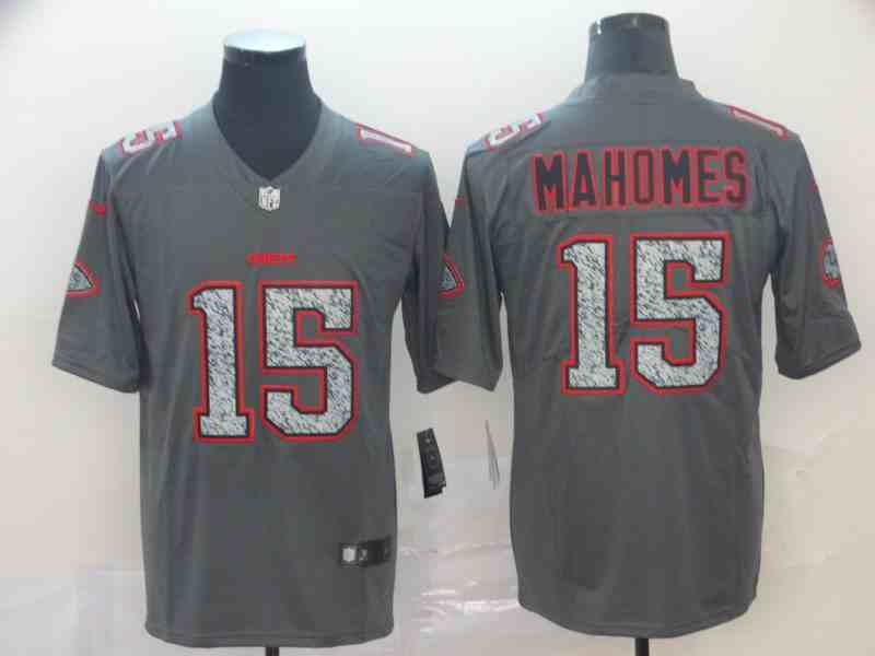 Nike Chiefs 15 Patrick Mahomes Gray Camo Vapor Untouchable Limited Jerseys