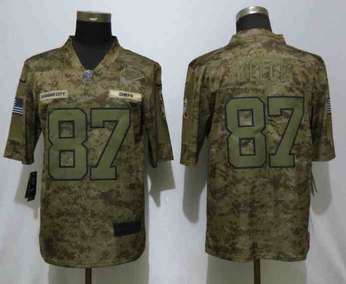 New Nike Kansas City Chiefs 87 Kelce Nike Camo Salute to Service Limited Jersey