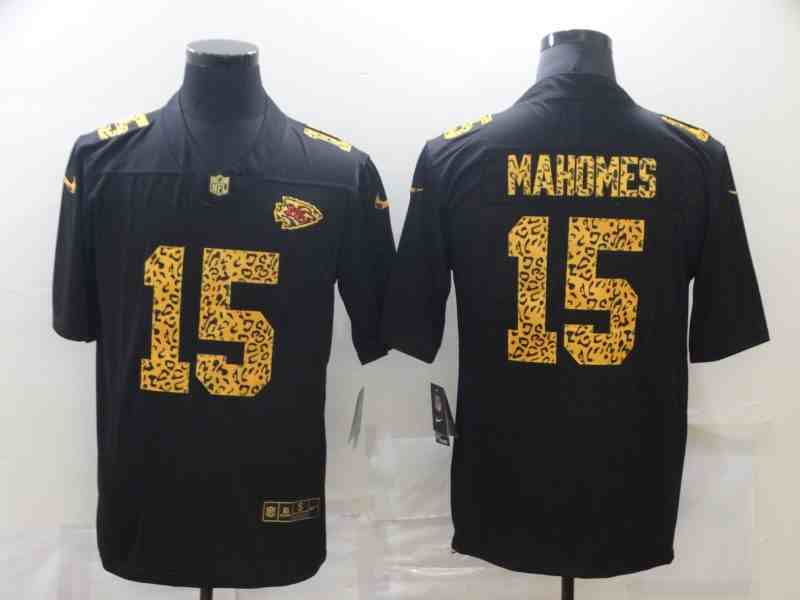 Nike Chiefs 15 Patrick Mahomes Black Leopard Vapor Untouchable Limited Jersey