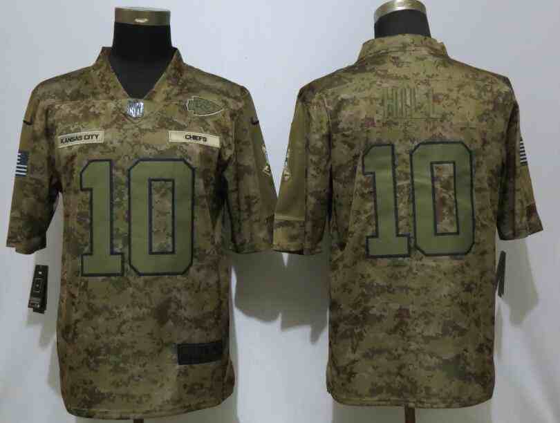 New Nike Kansas City Chiefs 10 Hill Nike Camo Salute to Service Limited Jersey