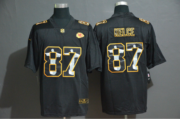 Nike Chiefs 87 Travis Kelce Black Jesus Faith Edition Limited Jersey