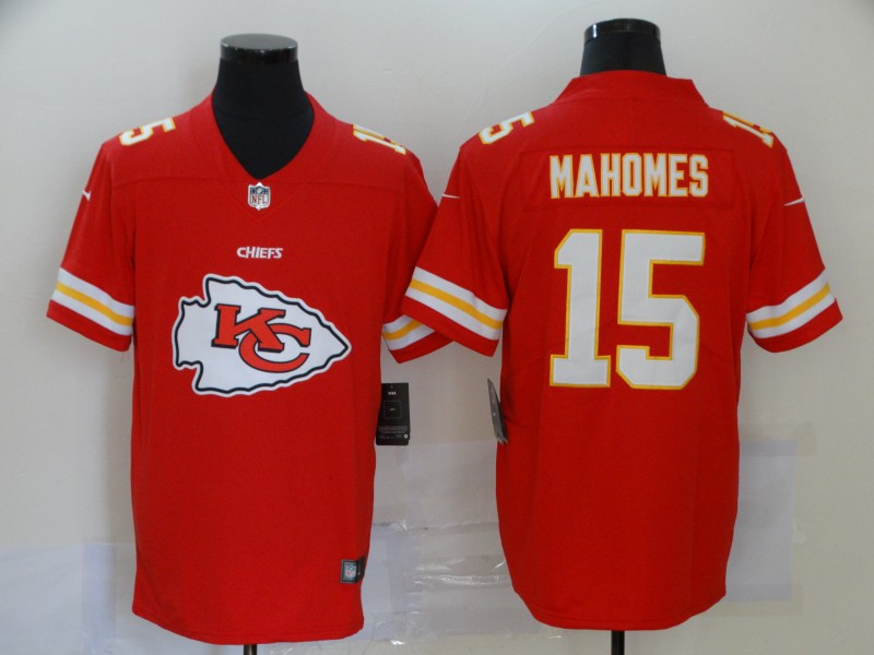 Nike Chiefs 15 Patrick Mahomes Red Team Big Logo Number Vapor Untouchable Limited Jersey