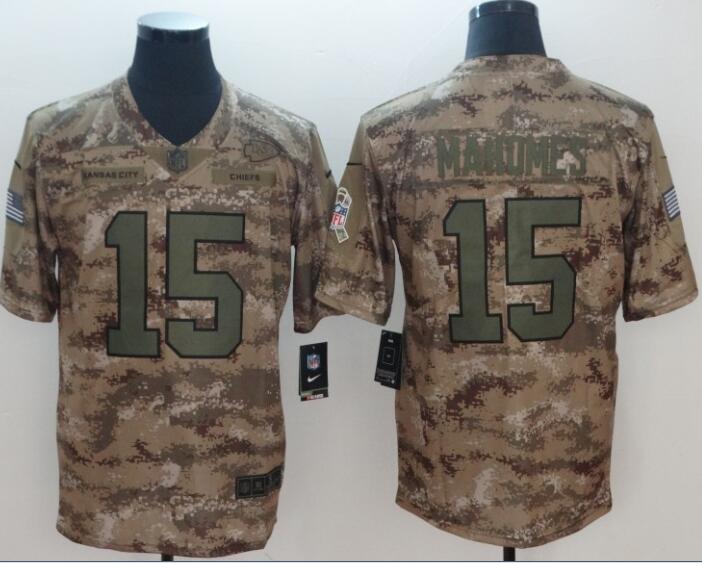 Men’s Kansas City Chiefs 15 Patrick Mahomes 2018 Camo Salute To Service Limited Stitched NFL Jersey