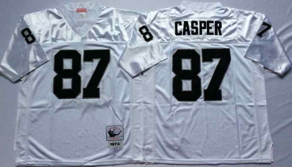Men's Las Vegas Raiders #87 Dave Casper Throwback White Jersey