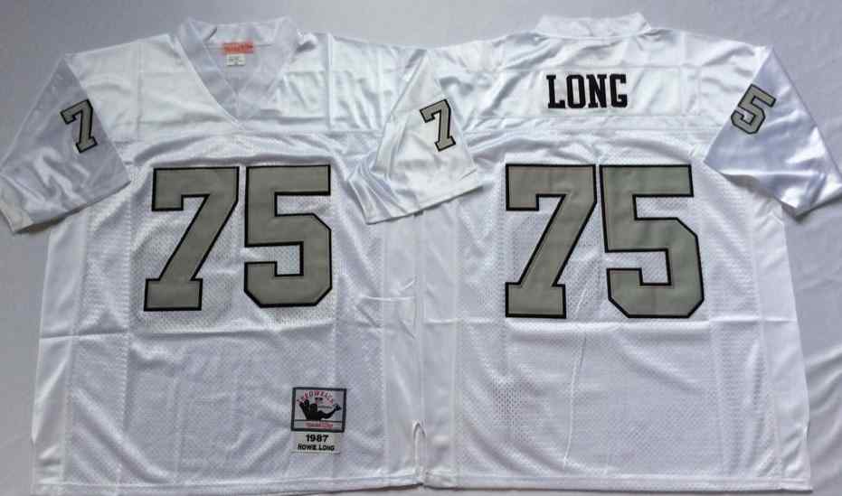 Los Angeles Raiders 75 Howie Long Throwback WhiteSilver Jersey