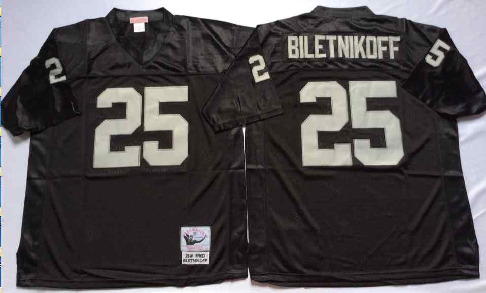 Men's Las Vegas Raiders #25 Fred Biletnikoff Throwback Black Jersey