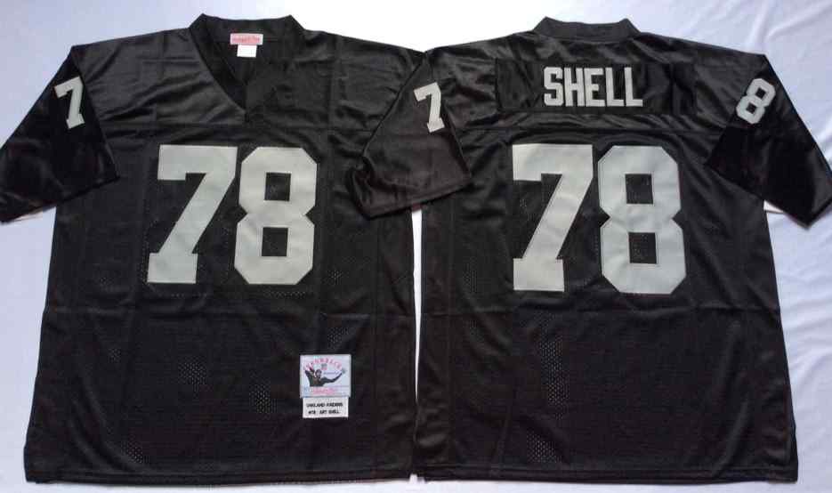 Men's Las Vegas Raiders #78 Art Shell Throwback Black Jersey