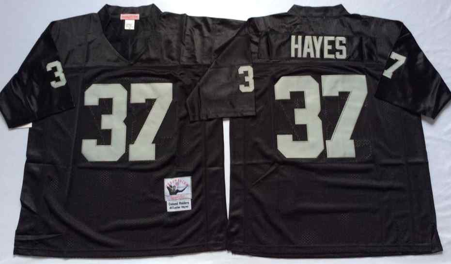 Men's Las Vegas Raiders #37 Lester Hayes Throwback Black Jersey