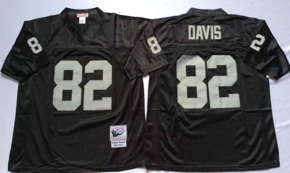 Men's Las Vegas Raiders #82 Al Davis Throwback Black Jersey