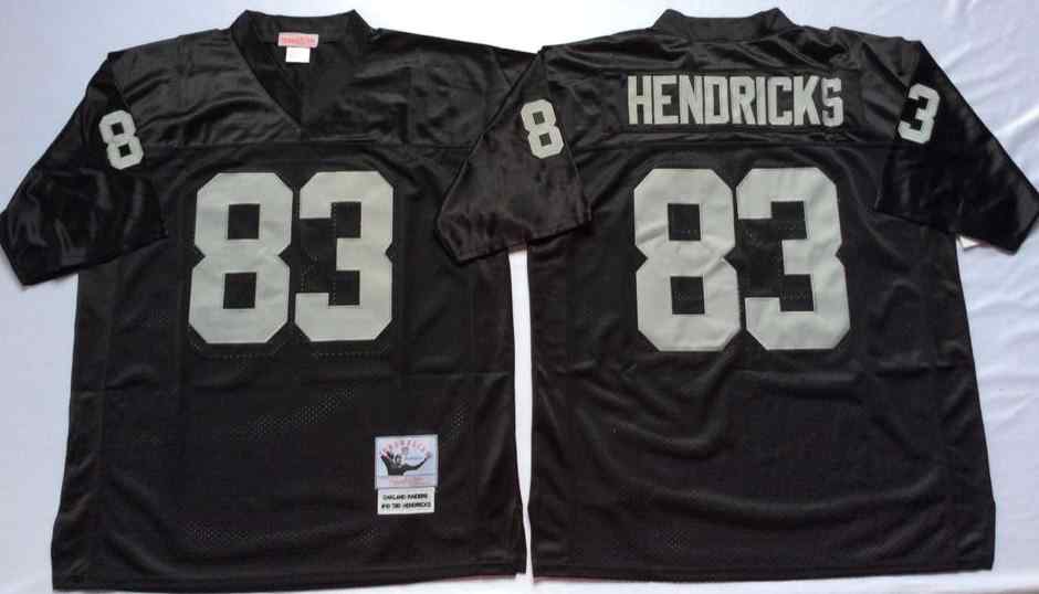 Men's Las Vegas Raiders #83 Ted Hendricks Throwback Black Jersey