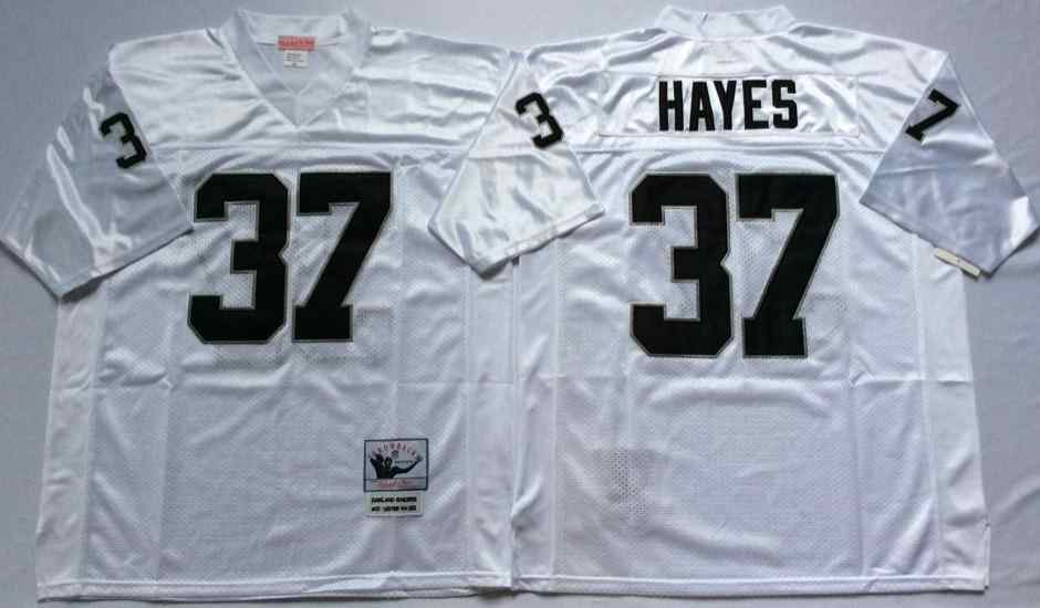 Men's Las Vegas Raiders #37 Lester Hayes Throwback White Jersey