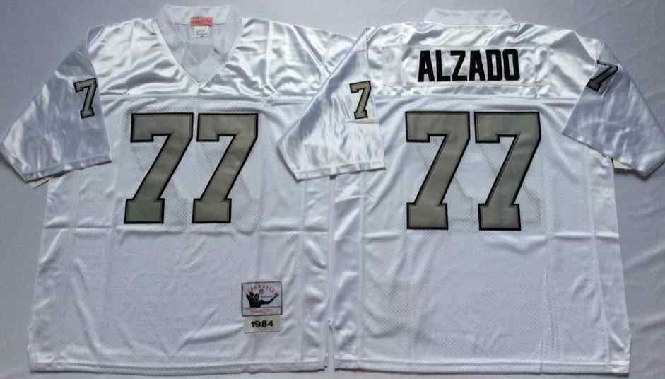 Los Angeles Raiders 77 Lyle Alzado Throwback WhiteSilver Jersey