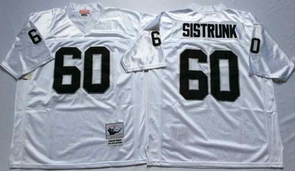 Men's Las Vegas Raiders #60 Otis Sistrunk Throwback White Jersey