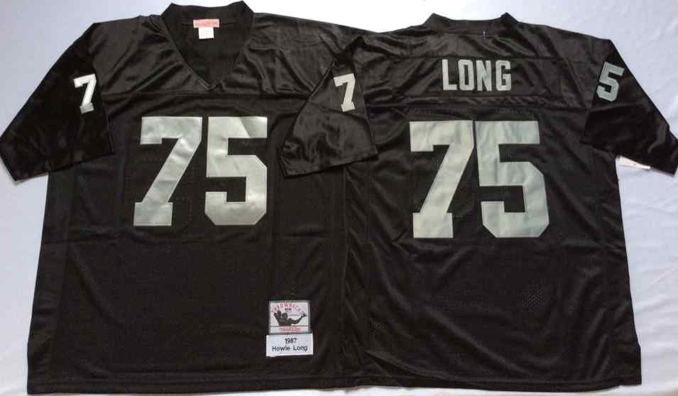 Men's Las Vegas Raiders #75 Howie Long Throwback Black Jersey