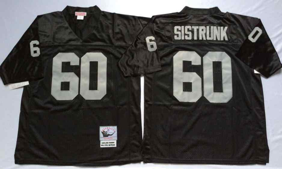 Men's Las Vegas Raiders #60 Otis Sistrunk Throwback Black Jersey