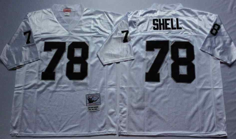 Men's Las Vegas Raiders #78 Art Shell Throwback White Jersey