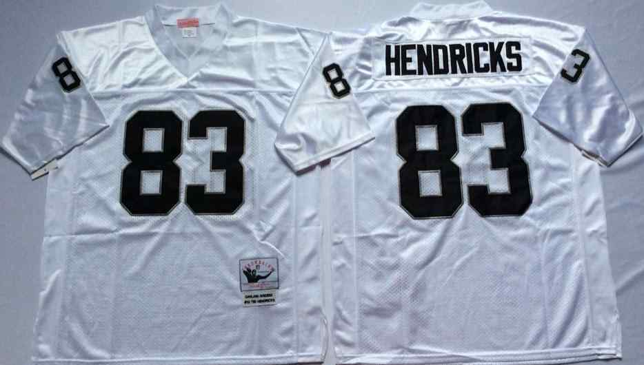 Men's Las Vegas Raiders #83 Ted Hendricks Throwback White Jersey