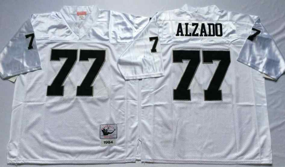 Men's Las Vegas Raiders #77 Lyle Alzado Throwback White Jersey