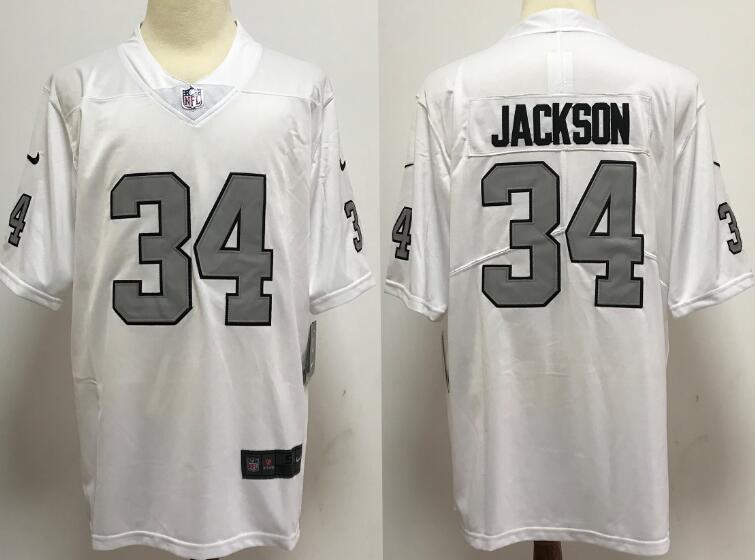 Men's Raiders 34 Bo Jackson White Color Rush Limited Stitched Jersey