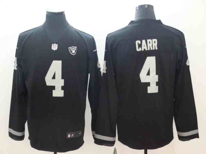 Nike Raiders 4 Derek Carr Black Therma Long Sleeve Jersey