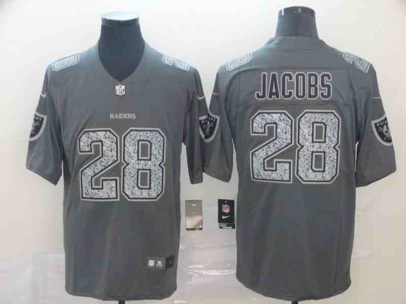 Nike Raiders 28 Josh Jacobs Gray Camo Vapor Untouchable Limited Jersey