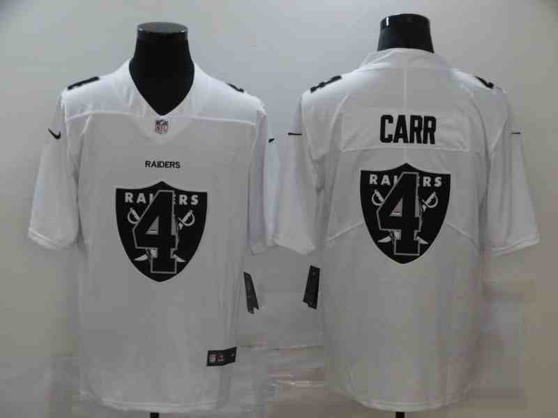 Nike Raiders 4 Derek Carr White Shadow Logo Limited Jersey