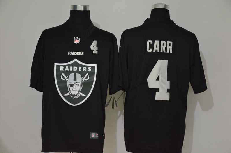 Nike Raiders 4 Derek Carr Black Team Big Logo Number Vapor Untouchable Limited Jersey