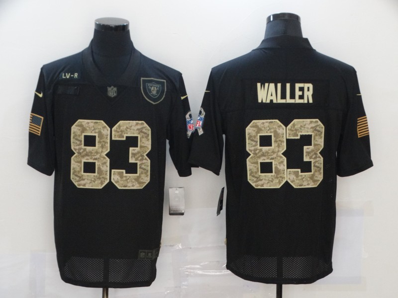 Men's Las Vegas Raiders 83 Darren Waller Black Camo Salute To Service Limited Stitched Jersey