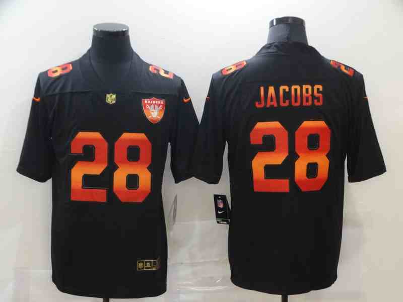 Nike Raiders 28 Josh Jacobs Black colorful fashion Edition  Limited Jersey