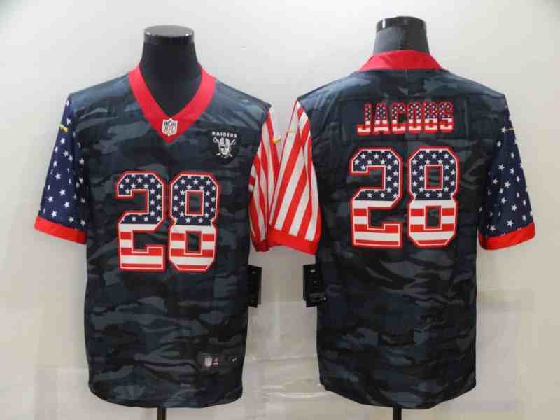 Nike Raiders 28 Josh Jacobs 2020 USA Flag Salute To Service Limited Jersey