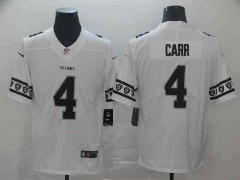 Nike Raiders 4 Derek Carr White Team Logos Fashion Vapor Limited Jersey
