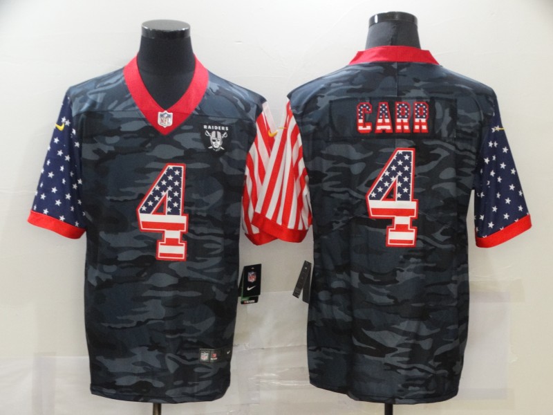 Nike Raiders 4 Derek Carr 2020 USA Flag Salute To Service Limited Jersey