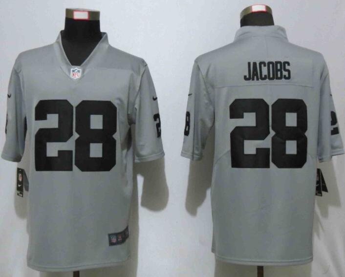 Nike Raiders 28 Josh Jacobs Gray Inverted Legend Limited Jersey