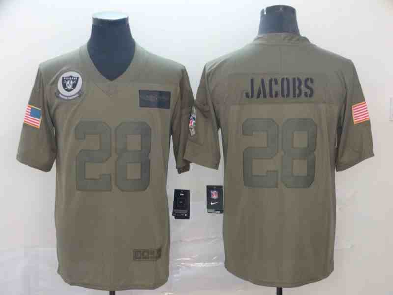 Nike Raiders 28 Josh Jacobs 2019 Olive Salute To Service Limited Jersey