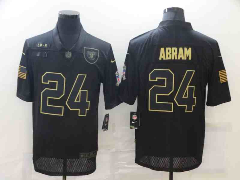 Nike Raiders 24 Johnathan Abram Black 2020 Salute To Service Limited Jersey