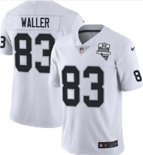 Men's Las Vegas Raiders 83 Darren Waller White 2020 Inaugural Season Vapor Limited Stitched Jersey