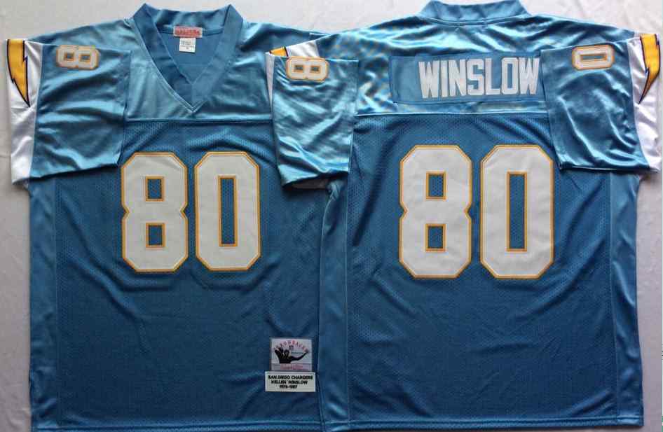 Chargers 80 Kellen Winslow Throwback Powder Blue Jersey