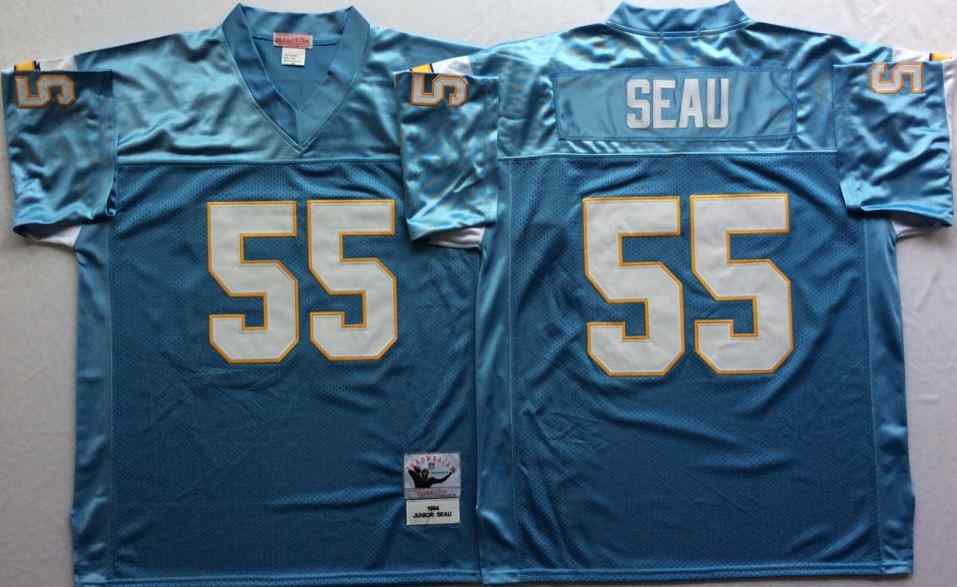 Chargers 55 Junior Seau Throwback Powder Blue Jersey